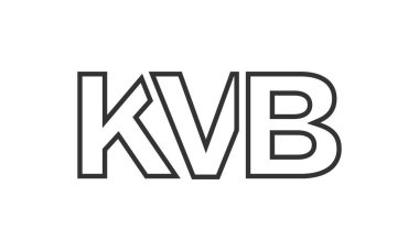 KVB logo tasarım şablonu güçlü ve modern kalın metin ile. Basit ve minimal tipografi içeren ilk tabanlı vektör logosu. Modayı takip eden şirket kimliği markalar için ideal..