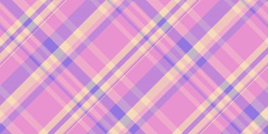 Canlı kumaş arka plan ekoseli, etnik doku kontrolü vektörü. Pembe ve çivit rengi palette ulusal tartan desensiz tekstil.