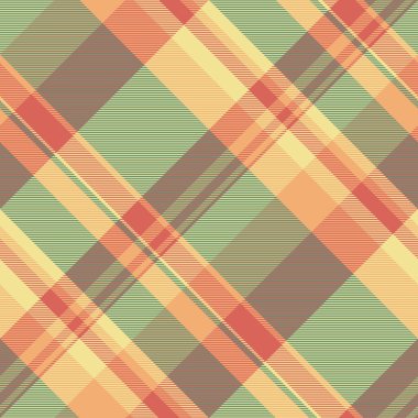 Eşarp ekose vektör desenli, tartan arkaplanı kusursuz. Nane ve sarı renk paletinde tekstil dokusu denetimi yapılıyor.