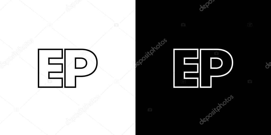 Trendy letter E and P, EP logo design template. Minimal monogram initial based logotype for company identity.