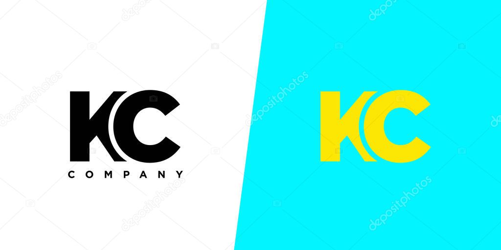 Trendy letter K and C, KC logo design template. Minimal monogram initial based logotype for company identity.