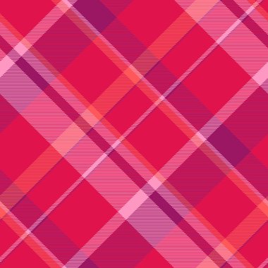 Şık tekstil desenli vektör, yemek odası dokuma kontrolü. Pantolon, ekose kumaş, kırmızı ve pembe renk paleti..