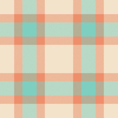 Pastel renklerle kusursuz ekoseli desen. Örülmüş kumaş görünümlü çok yönlü bir tasarım, arka plan, tekstil veya dijital sanat projeleri için mükemmel..