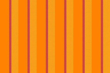 Periyodik arkaplan dokusu tekstil, saf desen kumaş vektörü. Lealth çizgileri parlak ve kehribar renk paletinde dikey.