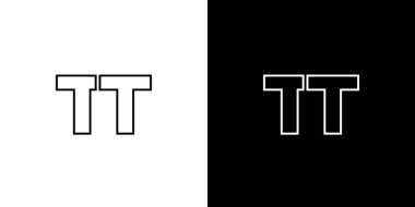 Moda harfi T ve T, TT logo tasarım şablonu. Şirket kimliği için asgari monogram tabanlı logotype.