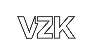 Güçlü ve modern kalın metinli VZK logo tasarım şablonu. Basit ve minimal tipografi içeren ilk tabanlı vektör logosu. Modayı takip eden şirket kimliği markalar için ideal..