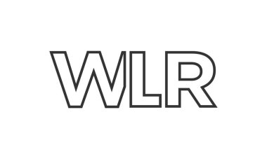 WLR logo tasarım şablonu güçlü ve modern kalın metin ile. Basit ve minimal tipografi içeren ilk tabanlı vektör logosu. Modayı takip eden şirket kimliği markalar için ideal..