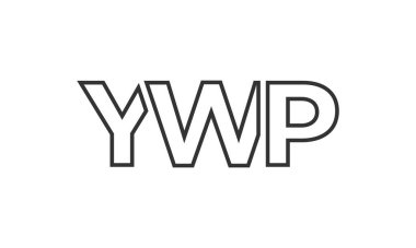 YWP logo tasarım şablonu güçlü ve modern kalın metin ile. Basit ve minimal tipografi içeren ilk tabanlı vektör logosu. Modayı takip eden şirket kimliği markalar için ideal..