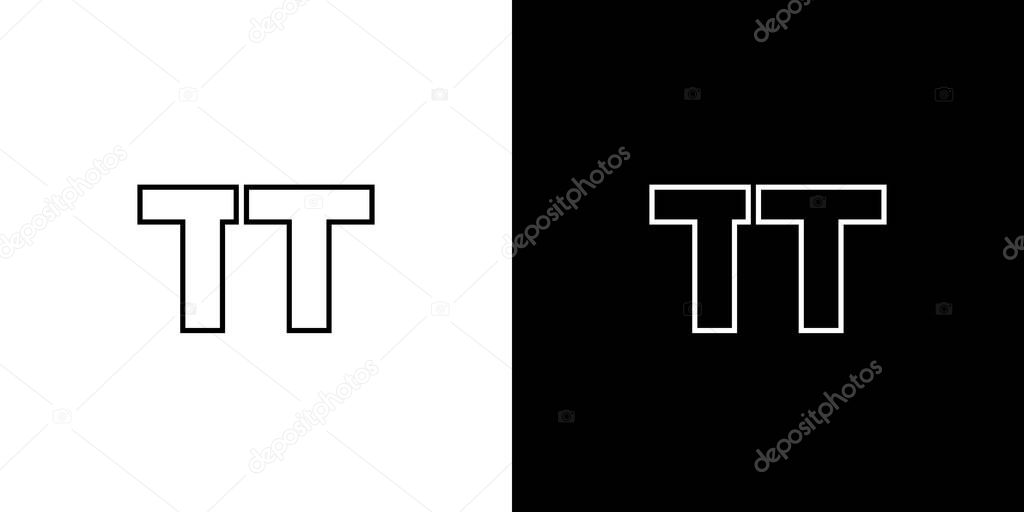 Trendy letter T and T, TT logo design template. Minimal monogram initial based logotype for company identity.