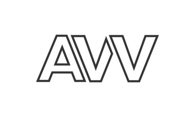Güçlü ve modern kalın metinli AVV logo tasarım şablonu. Basit ve minimal tipografi içeren ilk tabanlı vektör logosu. Modayı takip eden şirket kimliği markalar için ideal..