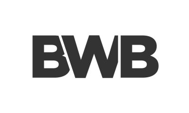 BWB logo tasarım şablonu güçlü ve modern kalın metin ile. Basit ve minimal tipografi içeren ilk tabanlı vektör logosu. Modayı takip eden şirket kimliği markalar için ideal..