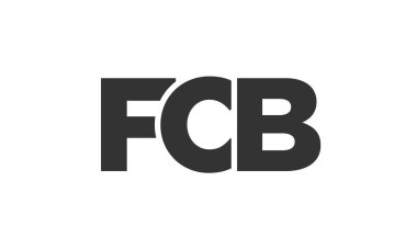 Güçlü ve modern kalın metinli FCB logo tasarım şablonu. Basit ve minimal tipografi içeren ilk tabanlı vektör logosu. Modayı takip eden şirket kimliği markalar için ideal..