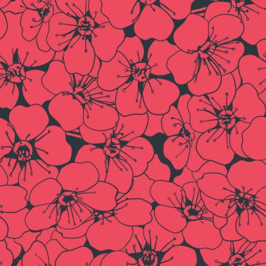 Canlı mercanlar kalın bir grafik ile çiçek açar. Tekstil tasarımı, duvar kağıdı ya da web sitesi geçmişi için mükemmel. Bu kusursuz desen bahar, yenilenme ve doğal güzelliği çağrıştırıyor..