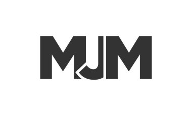 MJM logo tasarım şablonu güçlü ve modern kalın metinlerle. Basit ve minimal tipografi içeren ilk tabanlı vektör logosu. Modayı takip eden şirket kimliği markalar için ideal..