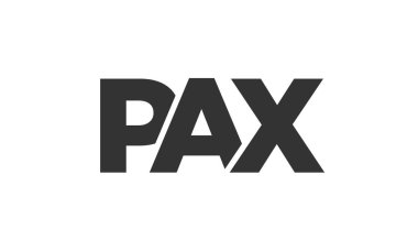 PaX logo tasarım şablonu güçlü ve modern kalın metinlerle. Basit ve minimal tipografi içeren ilk tabanlı vektör logosu. Modayı takip eden şirket kimliği markalar için ideal..