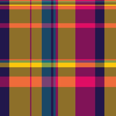 Dikiş dokusu ekose kumaş, erkeksi desenli tartan dikişsiz. Kehribar ve pembe renk paletinde yaratıcılık denetimi vektör tekstil arka planı.