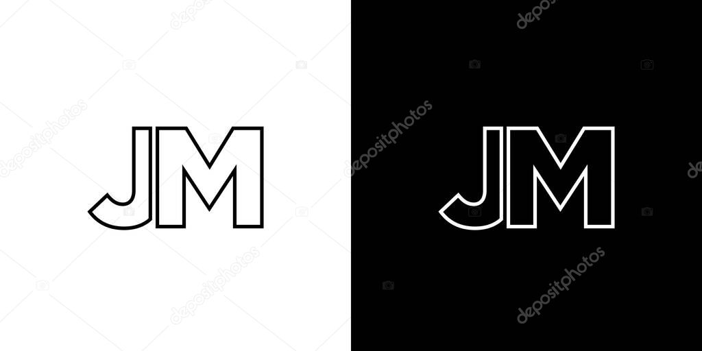 Trendy letter J and M, JM logo design template. Minimal monogram initial based logotype for company identity.