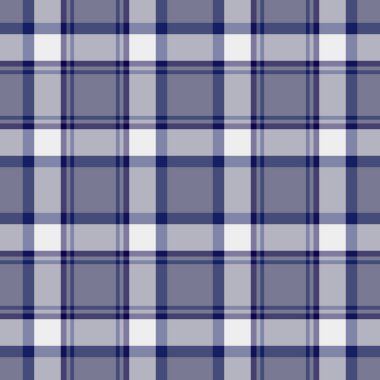 Mavi, gri ve beyaz çizgilerle kesişen klasik ekose desenli. Arkaplan, tekstil, tasarım elemanları ve zanaat projeleri için çok yönlü.