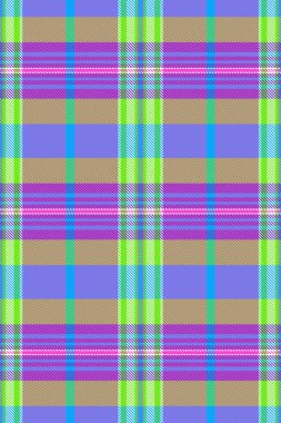 Kusursuz kumaş dokuması, keten tarama. Pembe ve yeşil renk paletinde temel tartan vektör ekose dokusu.