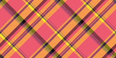 Tişört ekose kumaş, kumaş desenleri, tekstil. İrlanda vektör tartan arka planı kırmızı ve sarı renk paletinde pürüzsüz.