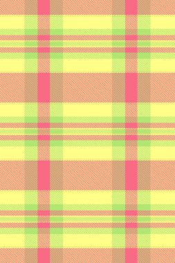 Jpg tekstil tartan, cazibe desenli arka plan pürüzsüz. Sarı ve yaban karpuz renk paletinde çeşitli ekose kumaş dokusu vektörü.