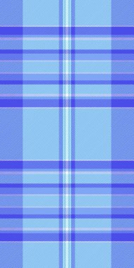 Katlanmış vektör desenli ekose, okul dokusu arka plan tekstili. Perakendecilik, mavi ve cyan renk paleti ile tartan kumaşı kontrol et.