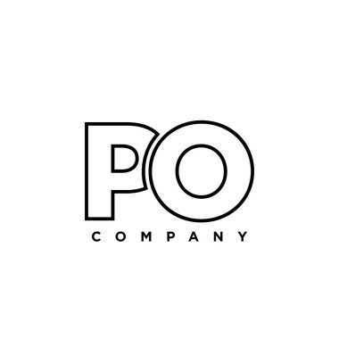 Son moda P ve O harfi, PO logo tasarım şablonu. Şirket kimliği için asgari monogram tabanlı logotype.