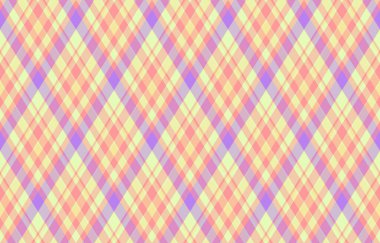 Argyle geometrik eşkenar dörtgenin kusursuz deseni. Harlequin duvar kağıdı tasarımını kontrol et. Web geçmişi için klasik elmas şekilli tekstil malzemesi, baskı kumaşı, kazak, ambalaj kağıdı, hediye kartı, davetiye.