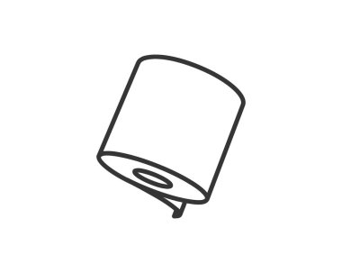 Bir rulo kağıt havlunun basit bir çizgisi. Temizliği, hijyeni veya kaynak yönetimini temsil etmek için mükemmel..