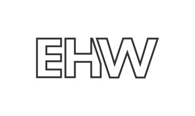 EHW logo tasarım şablonu güçlü ve modern kalın metinlerle. Basit ve minimal tipografi içeren ilk tabanlı vektör logosu. Modayı takip eden şirket kimliği markalar için ideal..