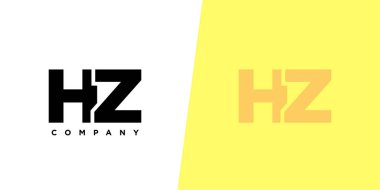 Moda harfi H ve Z, HZ logo tasarım şablonu. Şirket kimliği için asgari monogram tabanlı logotype.