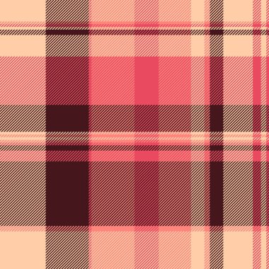 Zarif mercan ve bej desenli ekose. Tekstil tasarımı, moda, ev dekorasyonu veya web sitesi geçmişi için mükemmel.