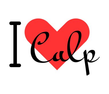 Calp 'ı seviyorum, İspanya' yı. Kırmızı kalpli el yazısıyla yazılmış mektuplar. Vektör illüstrasyon harfleri, yazdırma tişörtü, afiş, poster, etiket veya etiket için modern tasarım.