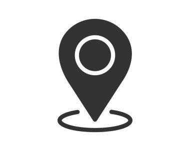 Temiz, minimalist harita belirleyici simgesi. Konumu, hedefi ya da kesin doğruluğu simgeler. Uygulamalar, seyahat içeriği ve grafik tasarımları için ideal.