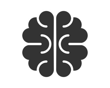 Minimalist beyin ikonu. Zeka, düşünce, öğrenme ve yapay zekayı temsil ediyor. Bilim, teknoloji, eğitim ve sağlık hizmetleri görselleri için harika.