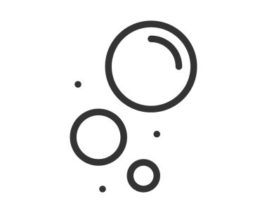 Yukarıya doğru yüzen baloncukların minimalist çizimi. Tazeliği, temizliği ya da neşeli bir ruh halini temsil ediyor olabilir. Sağlık, güzellik veya tasarım projeleri için harika.