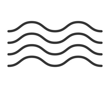 Stilize dalgaların minimalist çizgi sanatı. Soyut vektör tasarımı akışı, hareketi, ritmi iletir. Web tasarımı, arkaplan veya logo ögeleri için ideal.