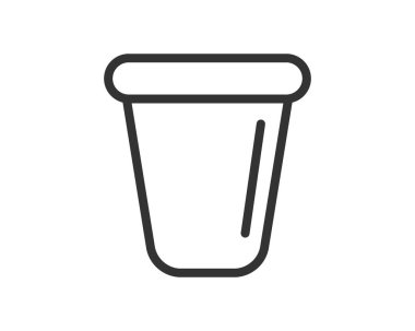 Bir konteynırın minimalist çizgi sanat simgesi. Depolamayı, organizasyonu ya da israfı simgeler. Basit ve temiz bir grafik gerektiren uygulamalar, web siteleri, bilgi grafikleri ve tasarımlar için uyarlanabilir.