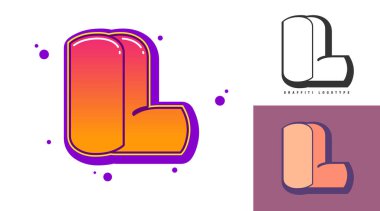 Festival ya da parti için IL logo tasarımı. İlk harf I ve ben grafiti tarzında. Yazı tipi tipografisinin yaratıcı modern harfleri. Modayı takip eden logotlar ya da kimlikler. Vektör illüstrasyonu.