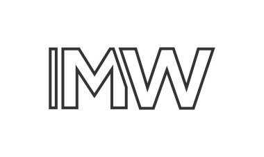 IMW logo tasarım şablonu güçlü ve modern kalın metin ile. Basit ve minimal tipografi içeren ilk tabanlı vektör logosu. Modayı takip eden şirket kimliği markalar için ideal..