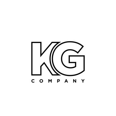 K ve G harfleri moda, KG logo tasarım şablonu. Şirket kimliği için asgari monogram tabanlı logotype.