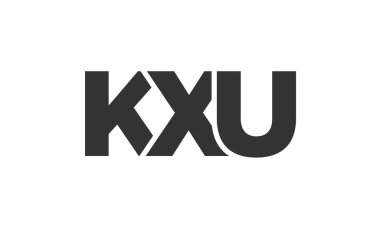 KXU logo tasarım şablonu güçlü ve modern kalın metin ile. Basit ve minimal tipografi içeren ilk tabanlı vektör logosu. Modayı takip eden şirket kimliği markalar için ideal..