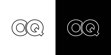 Moda harfi O ve Q, OQ logo tasarım şablonu. Şirket kimliği için asgari monogram tabanlı logotype.