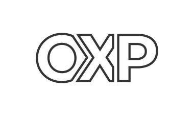 OXP logo tasarım şablonu güçlü ve modern kalın metinlerle. Basit ve minimal tipografi içeren ilk tabanlı vektör logosu. Modayı takip eden şirket kimliği markalar için ideal..