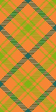 Kadın tekstil deseni, eskimiş arka plan vektör tartan. 2025 Ekose kumaşı turuncu ve limon rengi paleti ile işaretle.