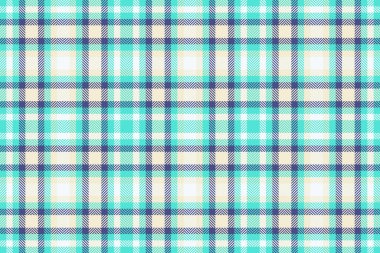 Canlı turkuaz, krem ve ekose desenli. Tekstil tasarımları, web sitesi geçmişi veya moda projeleri için mükemmel.