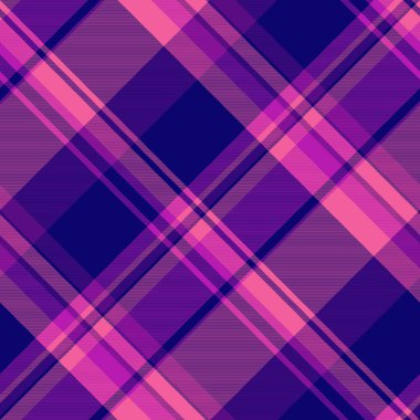 Profesyonel desenli arka plan dokusu, kısa, pürüzsüz tekstil ekose. Çivit mavisi ve pembe renk paletinde kumaş vektörünü kontrol et.
