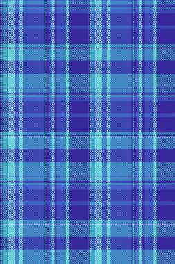 Tartan şablonu, ekose desensiz kumaş. Çivit mavisi ve mavi renk paletinde ilham verici kumaş arkaplan tekstil vektörü.