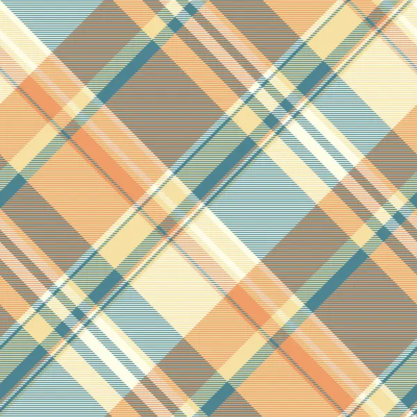 Basit arka plan vektör tekstili, podyum desenli kumaş tartan. Panel ekoseli ekoseli mavi ve turuncu renk paletinde kontrol deseni.