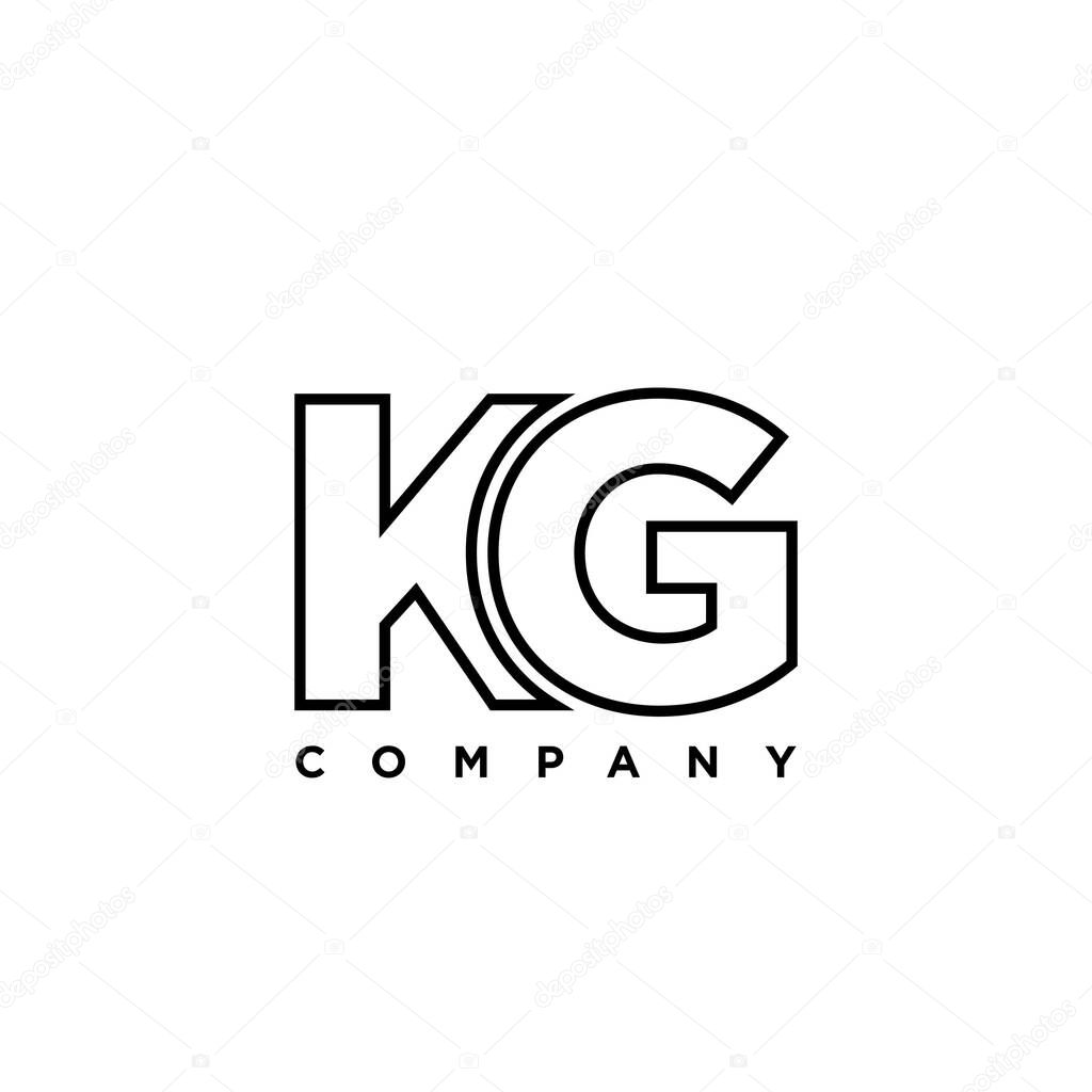 Trendy letter K and G, KG logo design template. Minimal monogram initial based logotype for company identity.